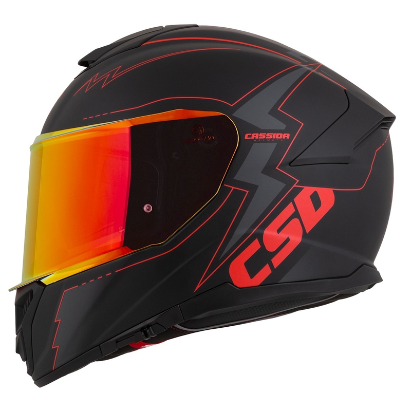 Casco moto Cassida Integral GT 2.1 Flash Nero-Rosso-Grigio