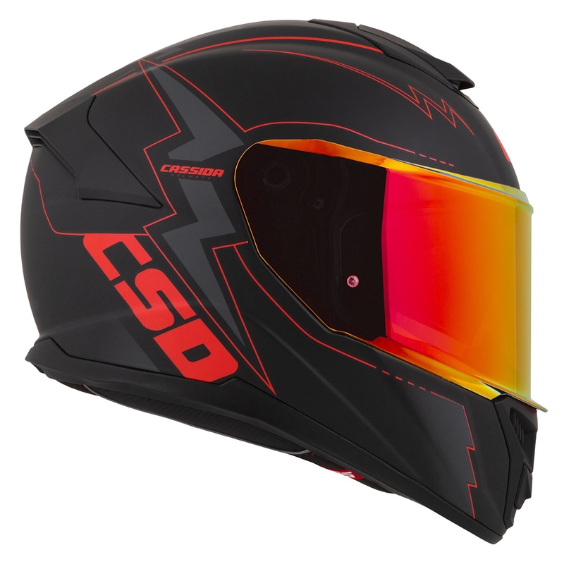 Casco moto Cassida Integral GT 2.1 Flash Nero-Rosso-Grigio