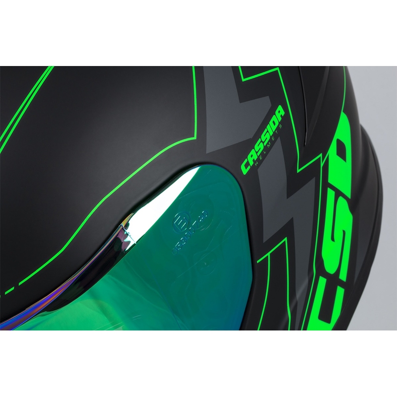 Casco moto integrale Cassida Integral GT 2.1 Flash nero-verde fluo-grigio