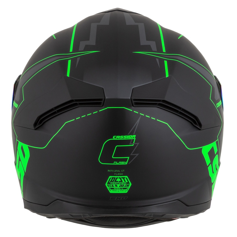 Casco moto integrale Cassida Integral GT 2.1 Flash nero-verde fluo-grigio