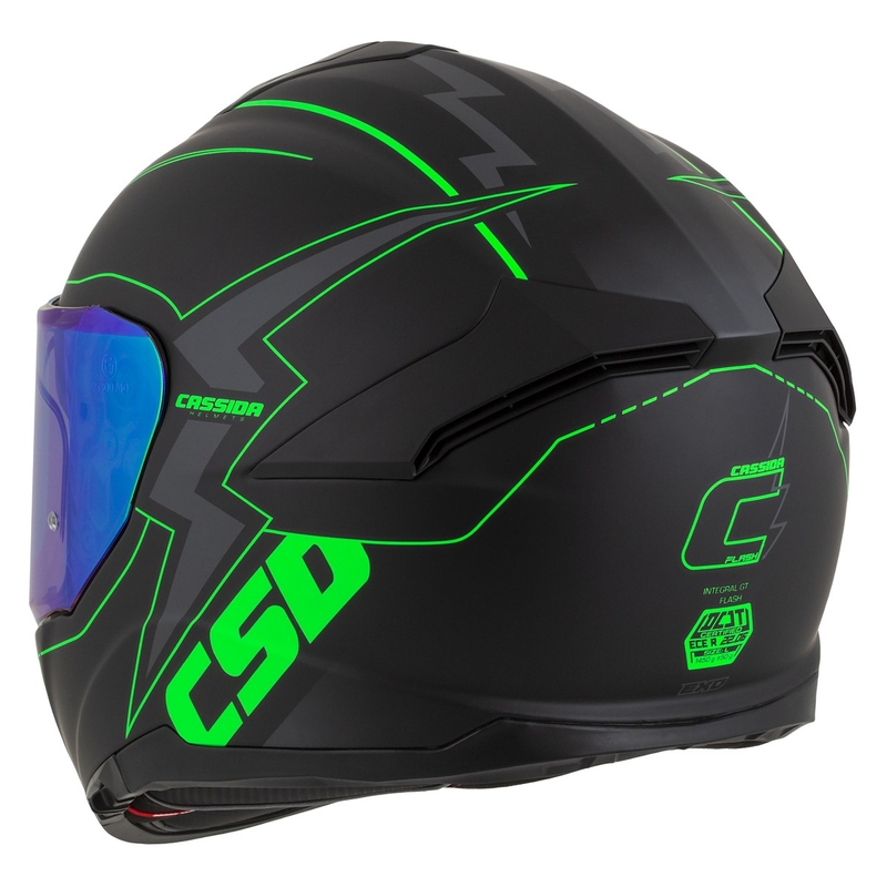 Casco moto integrale Cassida Integral GT 2.1 Flash nero-verde fluo-grigio