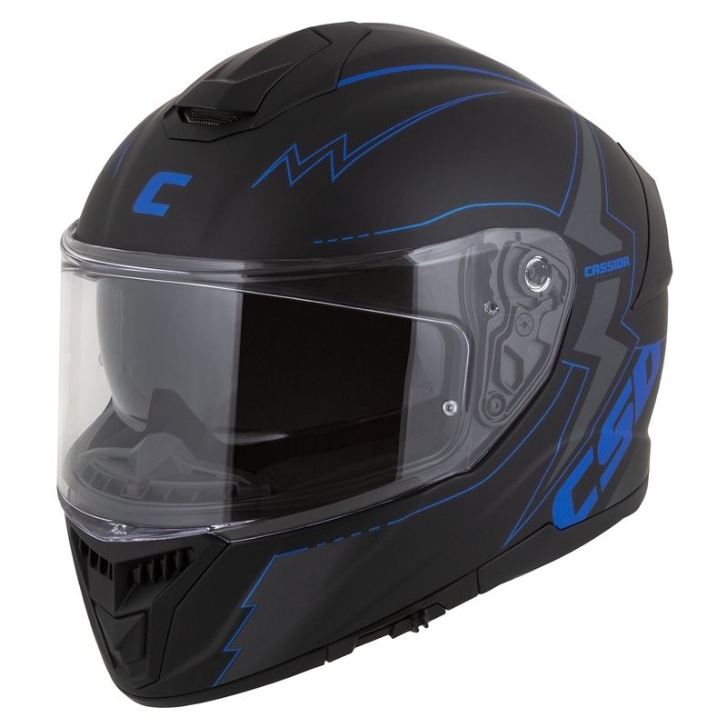 Casco moto integrale Cassida Integral GT 2.1 Flash nero-blu-grigio
