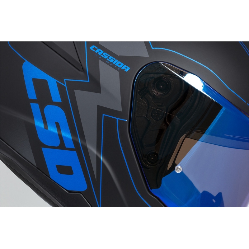 Casco moto integrale Cassida Integral GT 2.1 Flash nero-blu-grigio