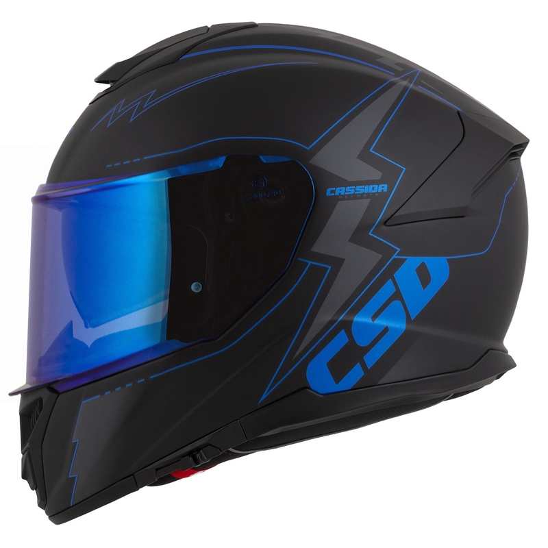 Casco moto integrale Cassida Integral GT 2.1 Flash nero-blu-grigio
