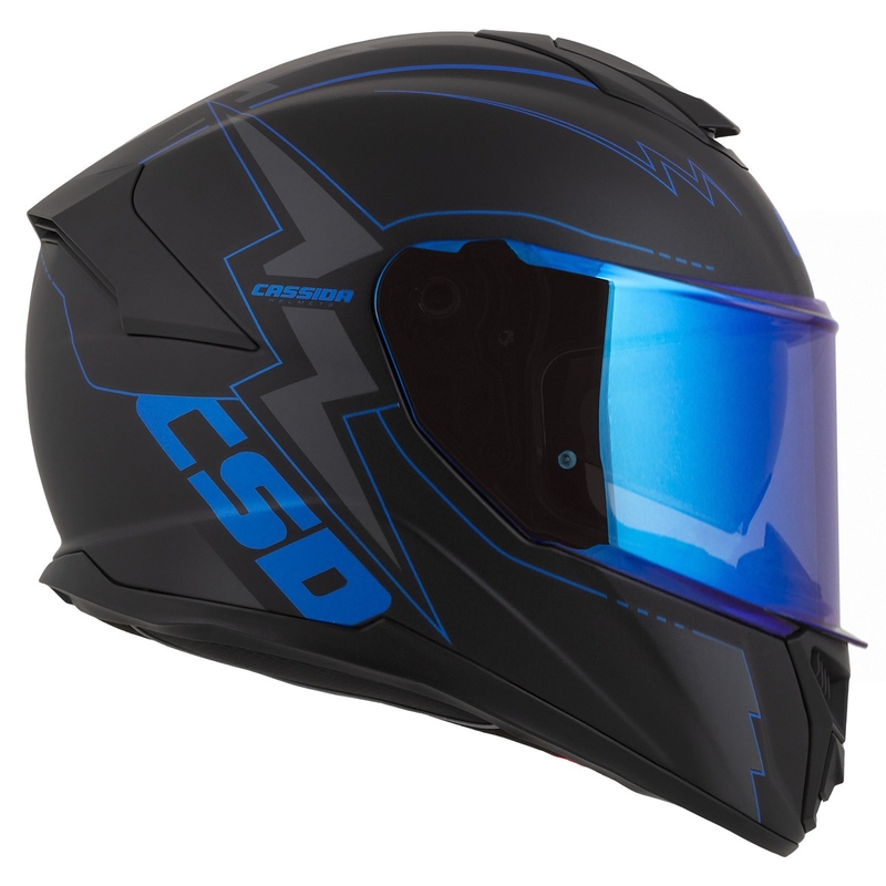 Casco moto integrale Cassida Integral GT 2.1 Flash nero-blu-grigio