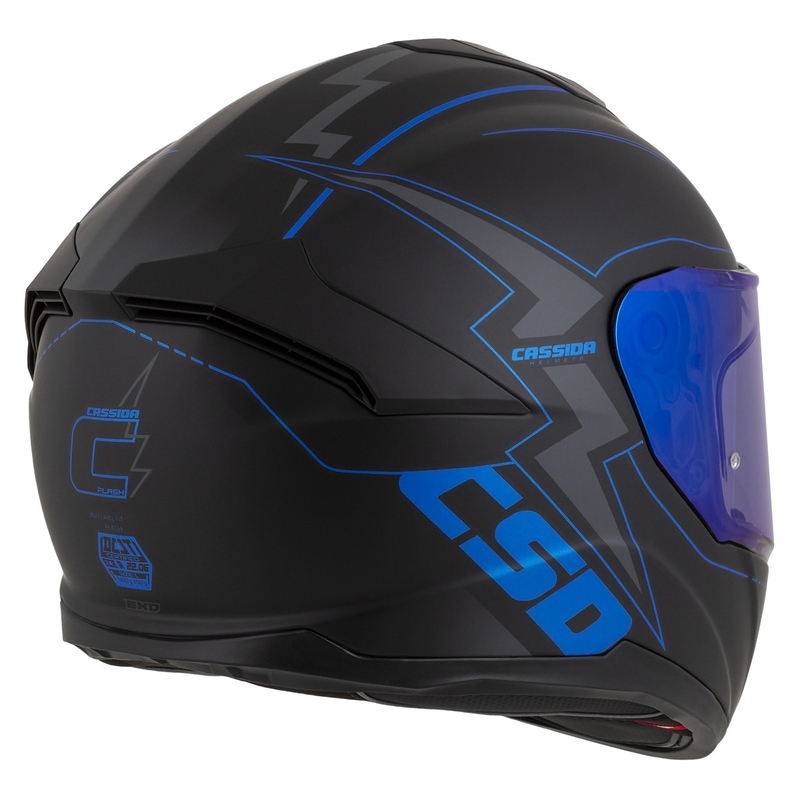 Casco moto integrale Cassida Integral GT 2.1 Flash nero-blu-grigio