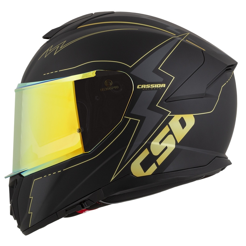 Casco moto Cassida Integral GT 2.1 Flash nero-oro-grigio