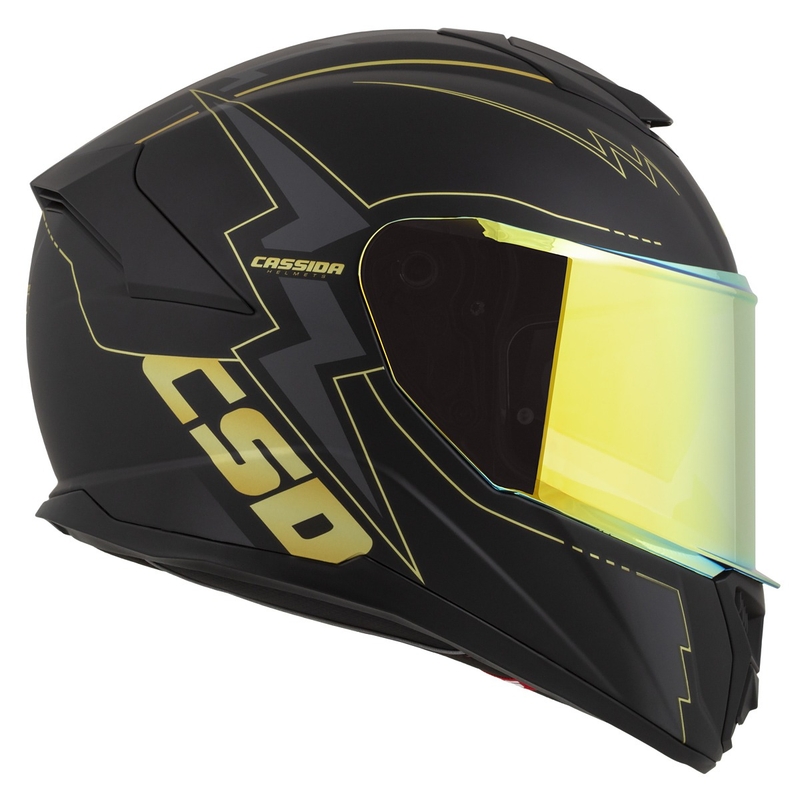 Casco moto Cassida Integral GT 2.1 Flash nero-oro-grigio