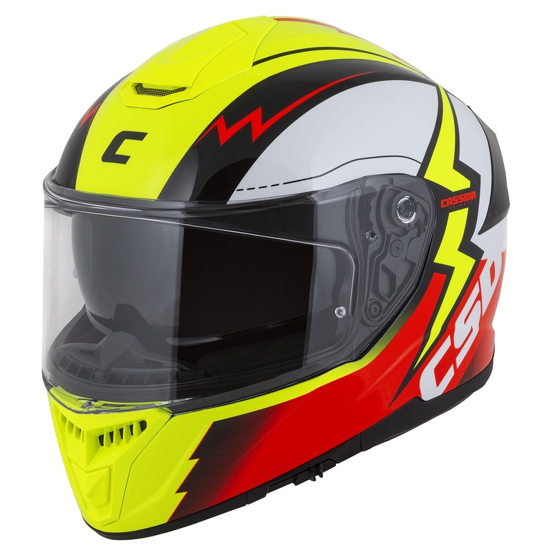 Casco moto integrale Cassida Integral GT 2.1 Flash giallo fluo-rosso-nero-bianco