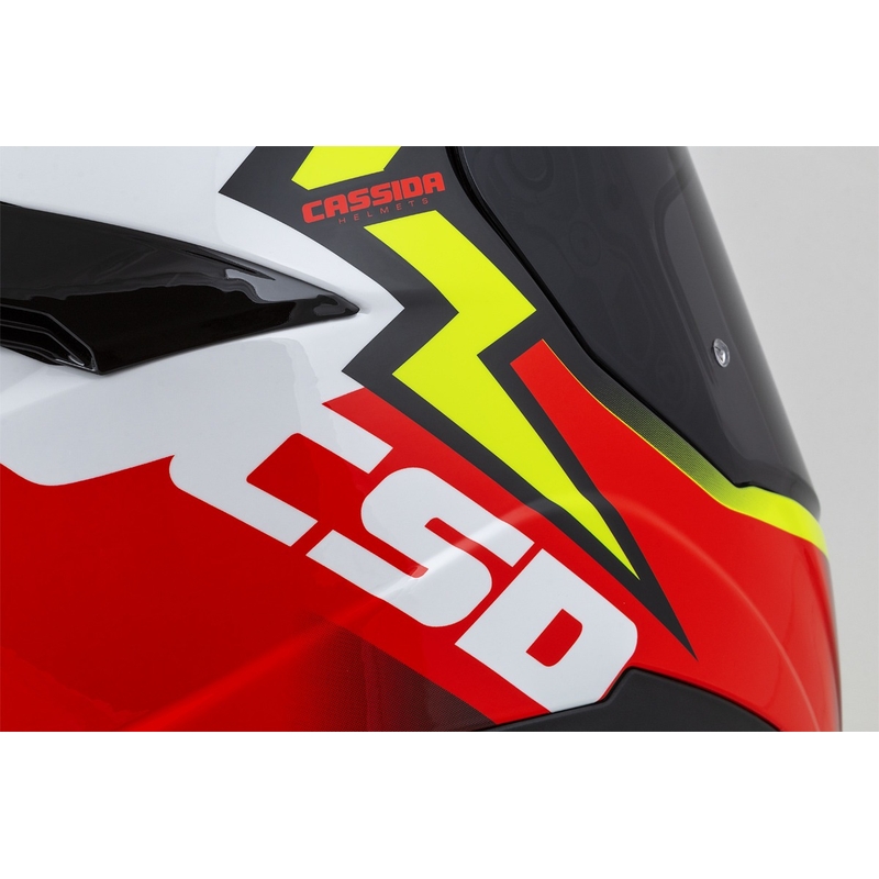Casco moto integrale Cassida Integral GT 2.1 Flash giallo fluo-rosso-nero-bianco
