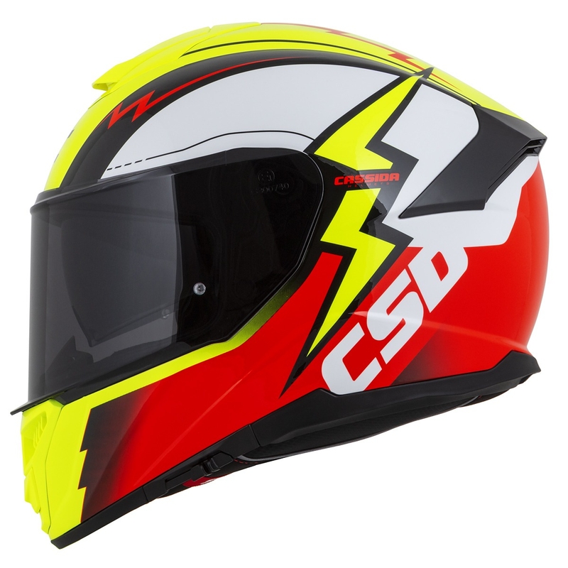 Casco moto integrale Cassida Integral GT 2.1 Flash giallo fluo-rosso-nero-bianco