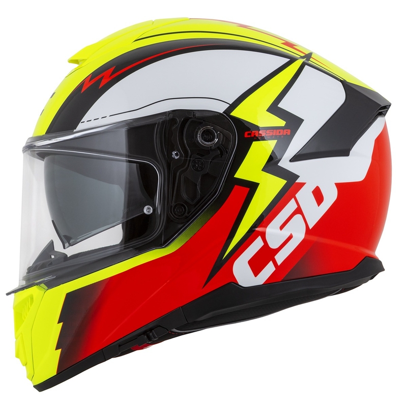 Casco moto integrale Cassida Integral GT 2.1 Flash giallo fluo-rosso-nero-bianco