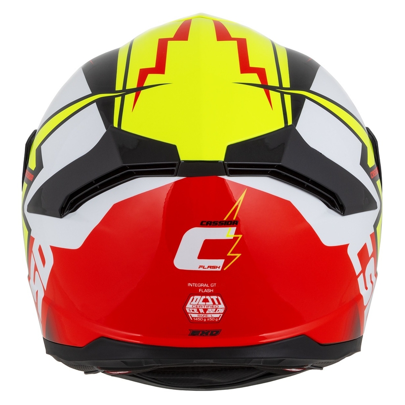 Casco moto integrale Cassida Integral GT 2.1 Flash giallo fluo-rosso-nero-bianco