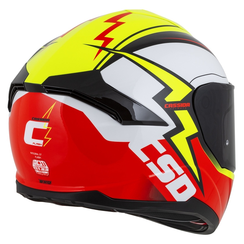 Casco moto integrale Cassida Integral GT 2.1 Flash giallo fluo-rosso-nero-bianco