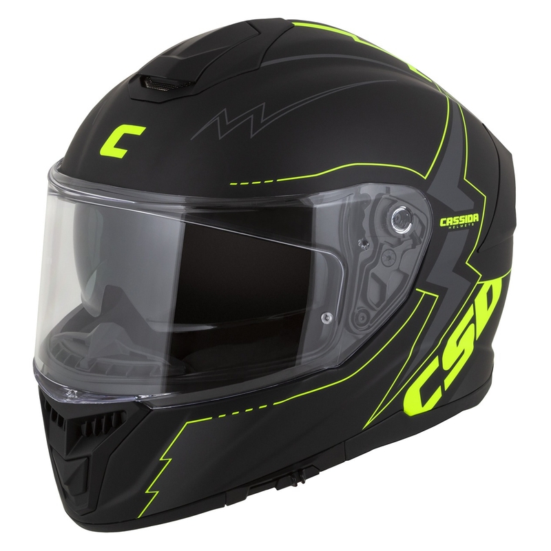 Casco moto Cassida Integral GT 2.1 Flash nero-giallo fluo-grigio