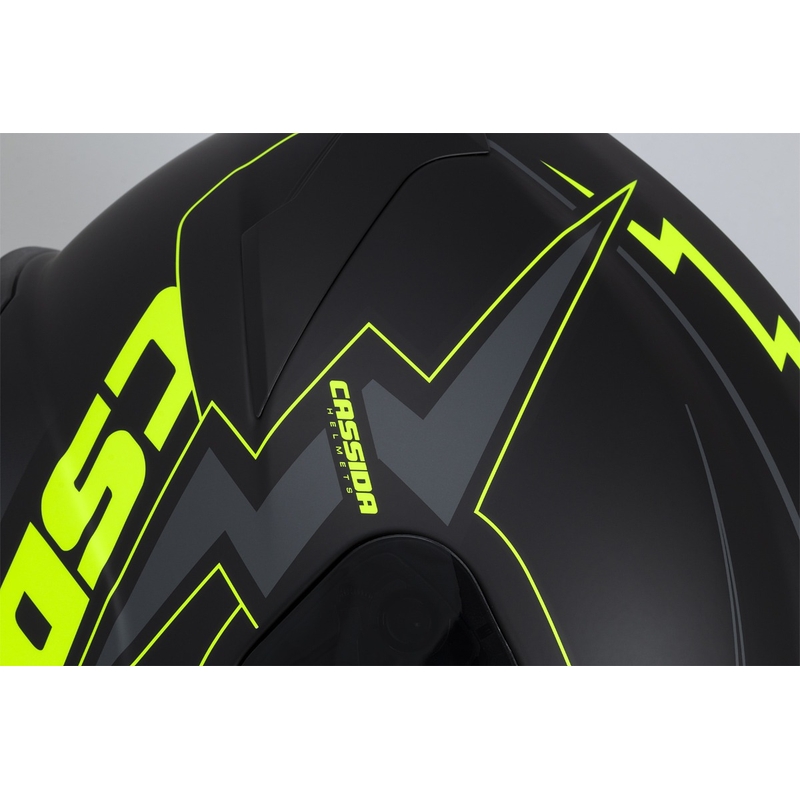 Casco moto Cassida Integral GT 2.1 Flash nero-giallo fluo-grigio