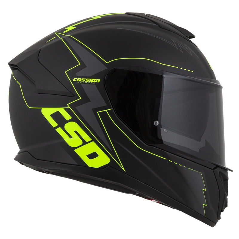 Casco moto Cassida Integral GT 2.1 Flash nero-giallo fluo-grigio