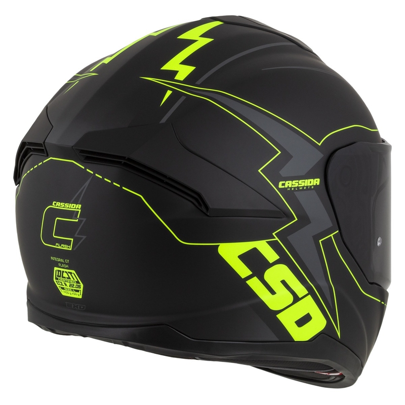 Casco moto Cassida Integral GT 2.1 Flash nero-giallo fluo-grigio