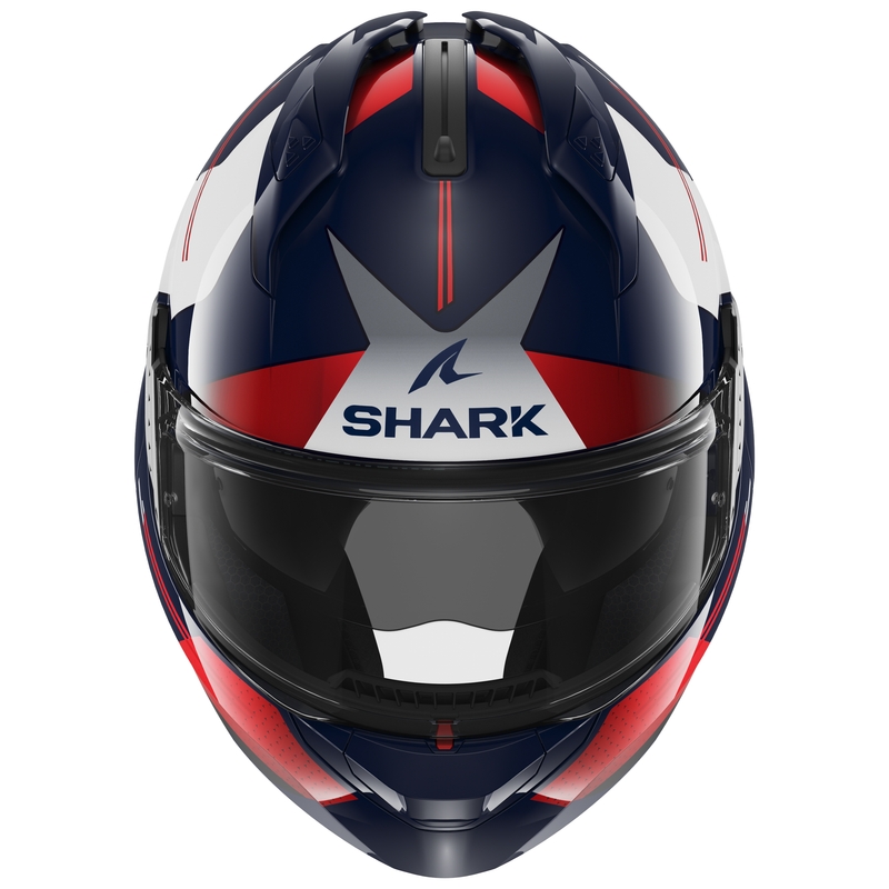 Casco SHARK EVO-GT Tekline blu-bianco-rosso ribaltabile