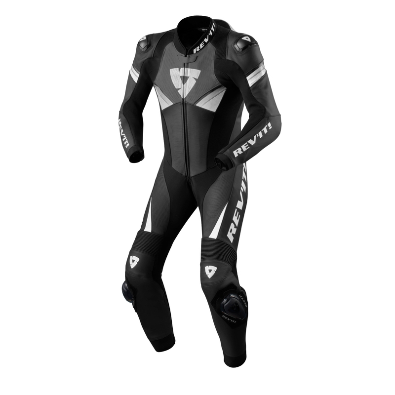 Tuta da moto monopezzo Revit Argon 2 in bianco e nero