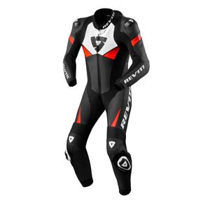 Tuta moto intera Revit Argon 2 nero-rosso fluo