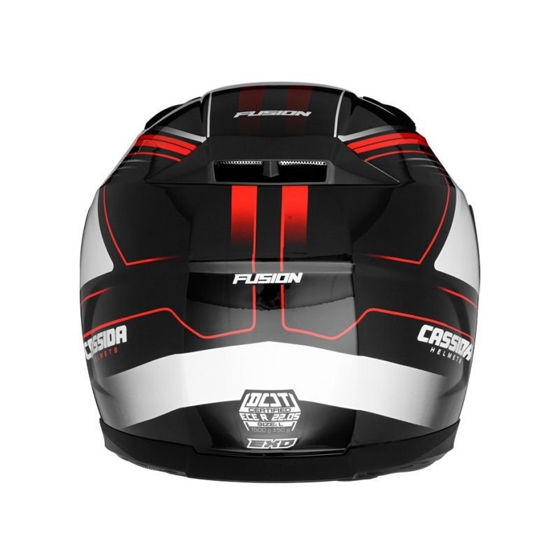 Přilba na motorku Cassida Apex Fusion černo-bílo-fluo červená - II. jakost