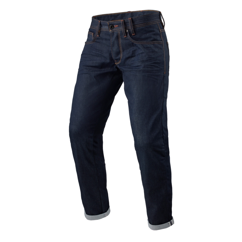Revit Lewis Selvedge TF Jeans da moto cropped blu scuro