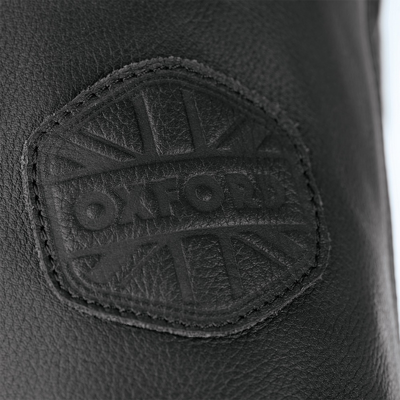 Giacca da moto in pelle nera Oxford Walton