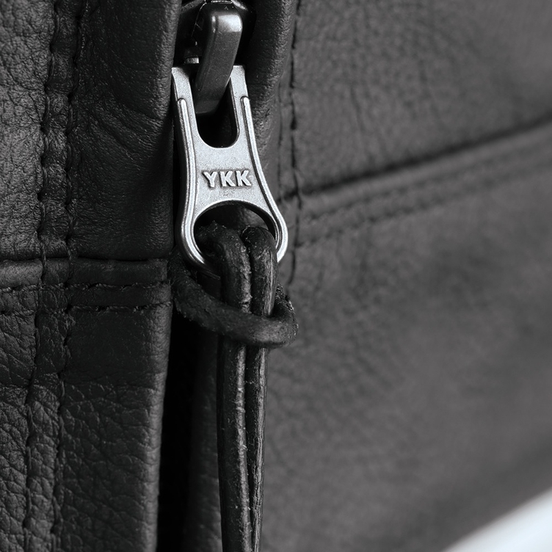 Giacca da moto in pelle nera Oxford Walton