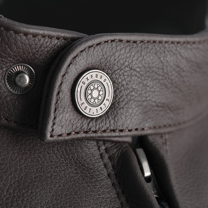 Giacca da moto in pelle marrone Oxford Walton Saldi