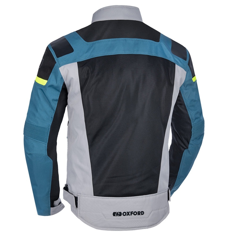 Giacca da moto Oxford Dakar D2D Air argento-blu-giallo fluo