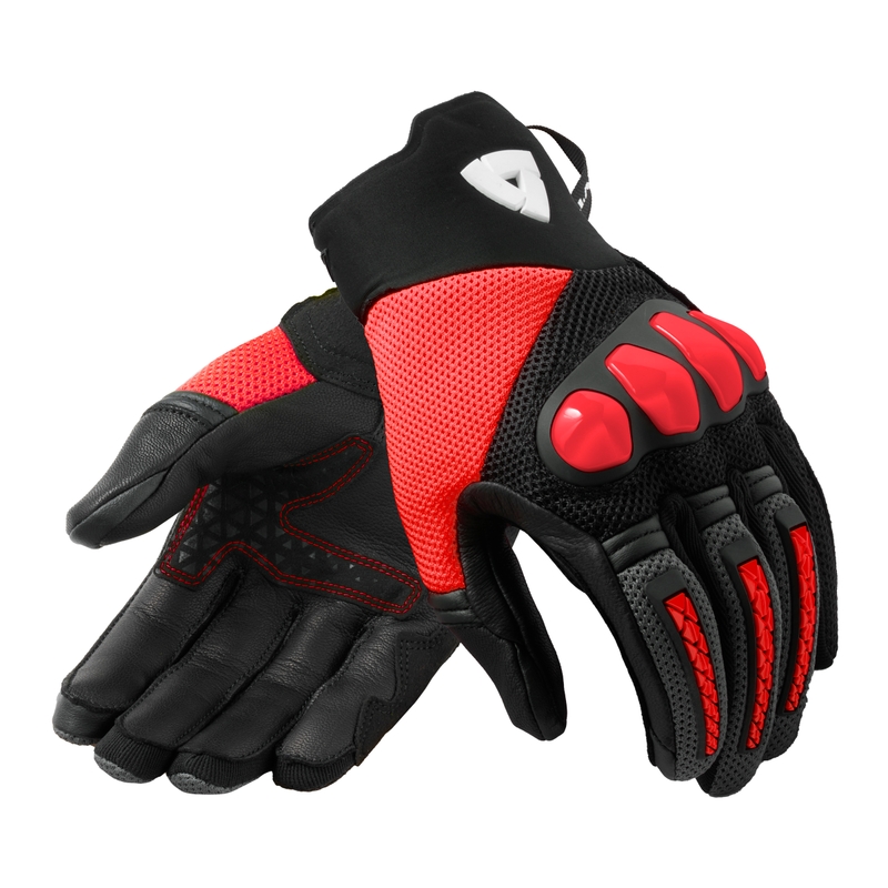 Guanti da moto Revit Speedart Air nero-rosso fluo Saldi