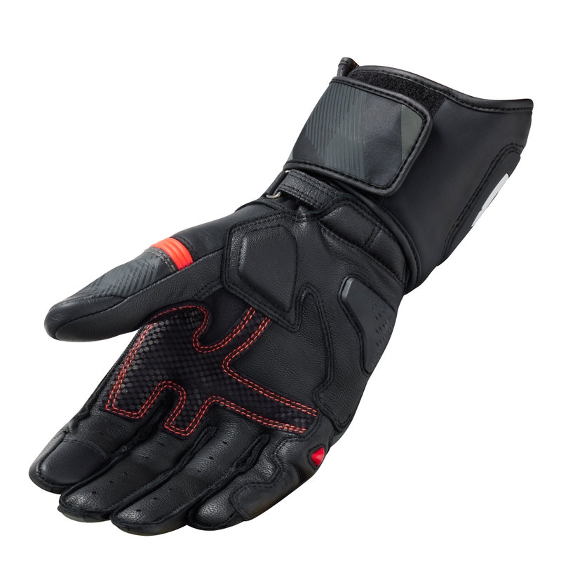 Guanti da moto Revit League 2 nero-rosso fluo