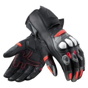Guanti da moto Revit League 2 nero-rosso fluo