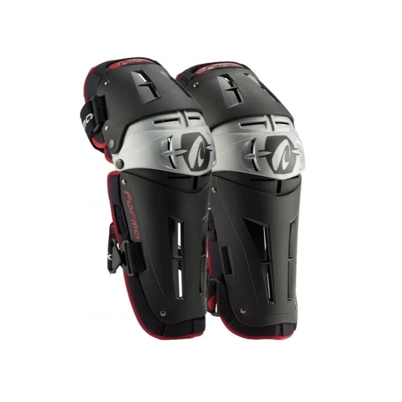 Ginocchiere Forma Tri-Flex nero-argento-rosso