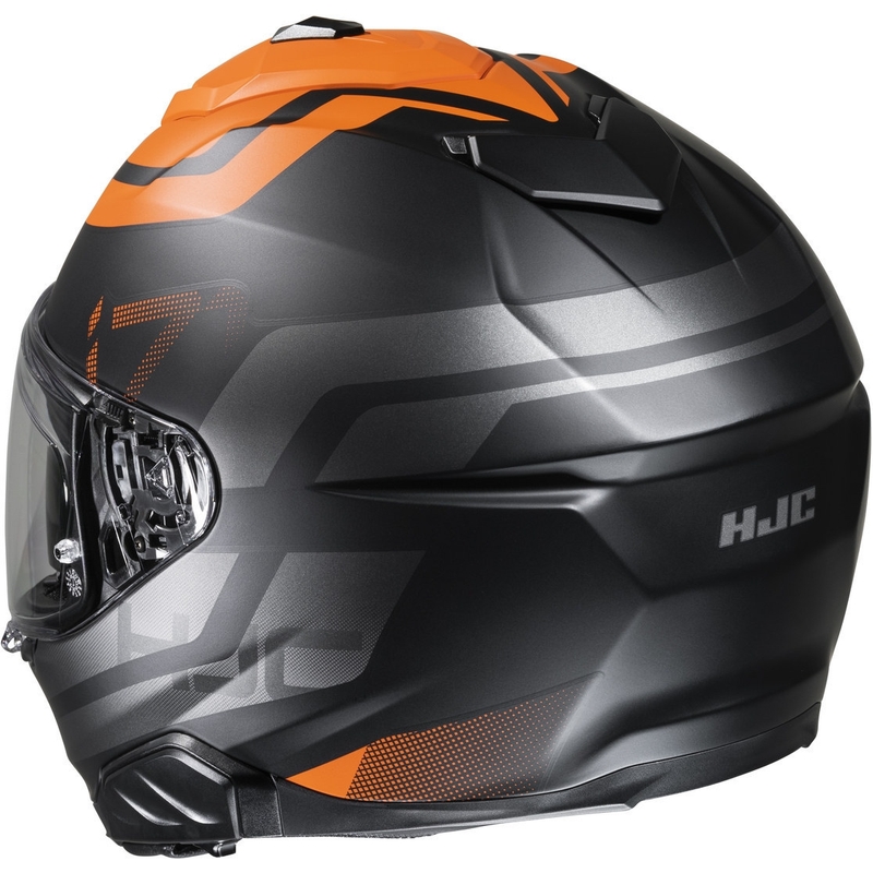 Casco moto integrale HJC i71 Enta MC7SF nero-grigio-arancio