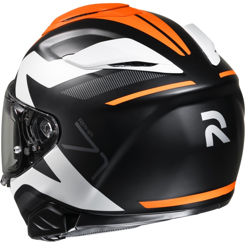 Casco moto integrale HJC RPHA 71 Pinna MC7SF nero-bianco-arancio Saldi