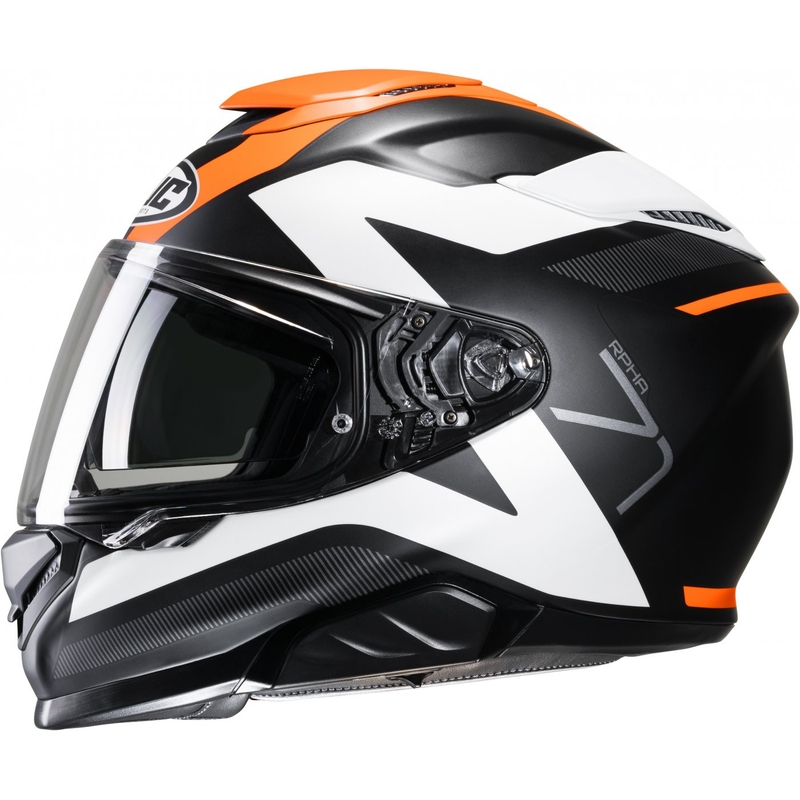 Casco moto integrale HJC RPHA 71 Pinna MC7SF nero-bianco-arancio Saldi