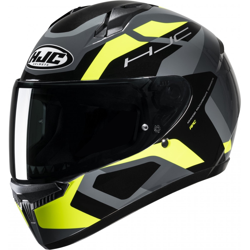 Casco moto integrale HJC C10 Tins MC3H nero-grigio-giallo fluo