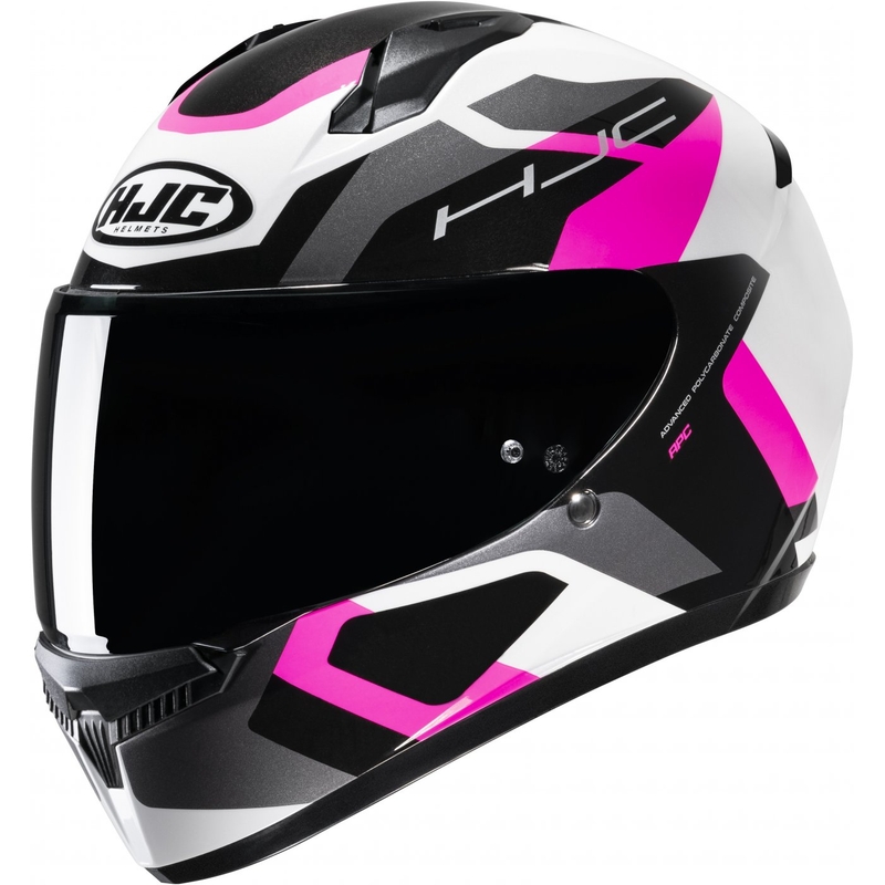 Casco integrale da moto HJC C10 Tins MC8 nero-grigio-rosa-bianco
