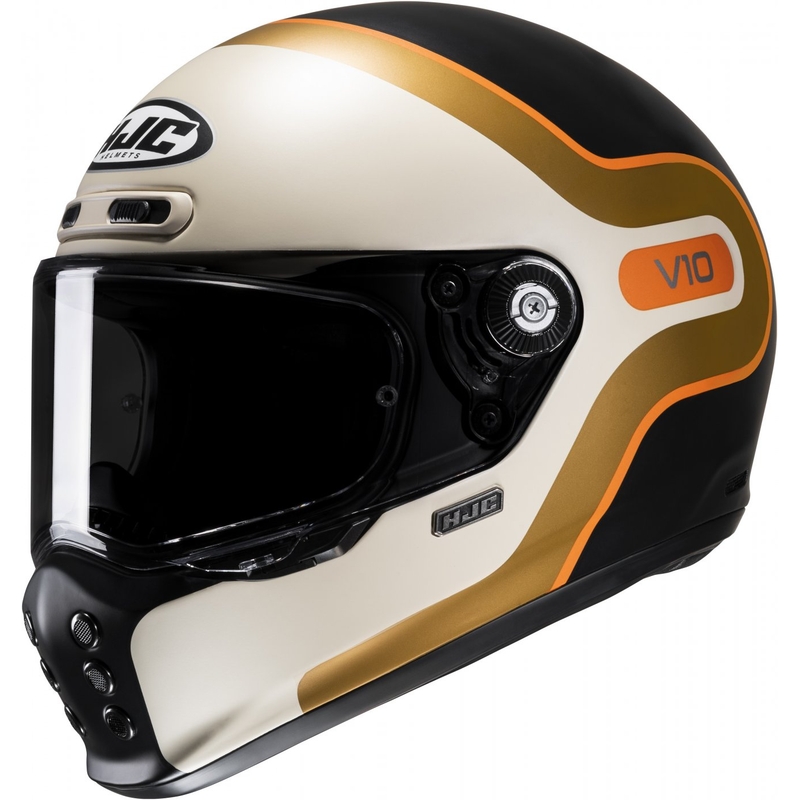 Casco moto integrale HJC V10 Grape MC7SF beige-arancio-marrone-nero