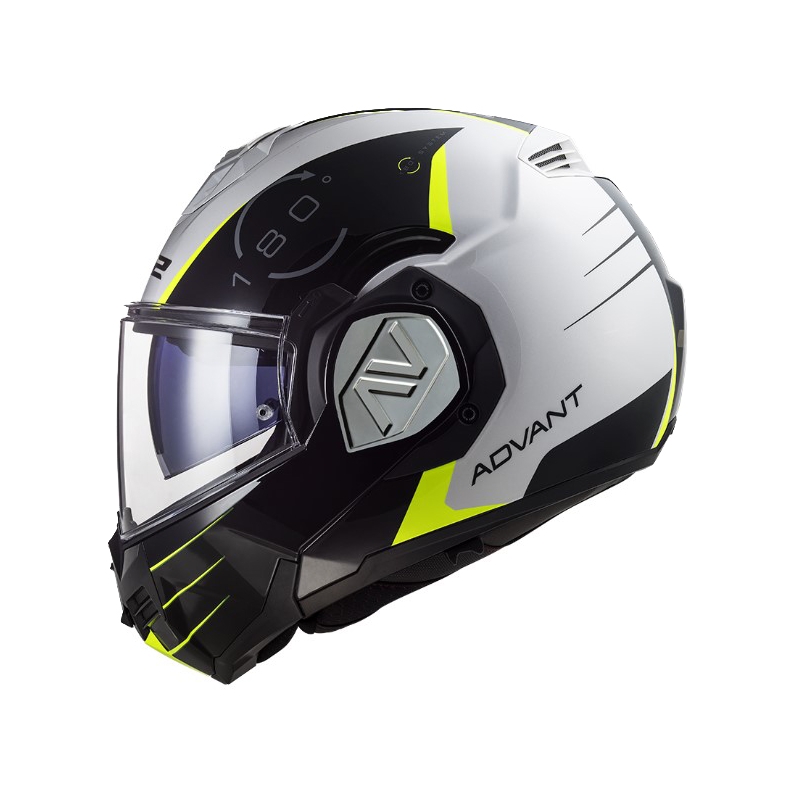 Casco moto ribaltabile LS2 FF906 Advant Codex 06 nero-bianco-giallo fluo