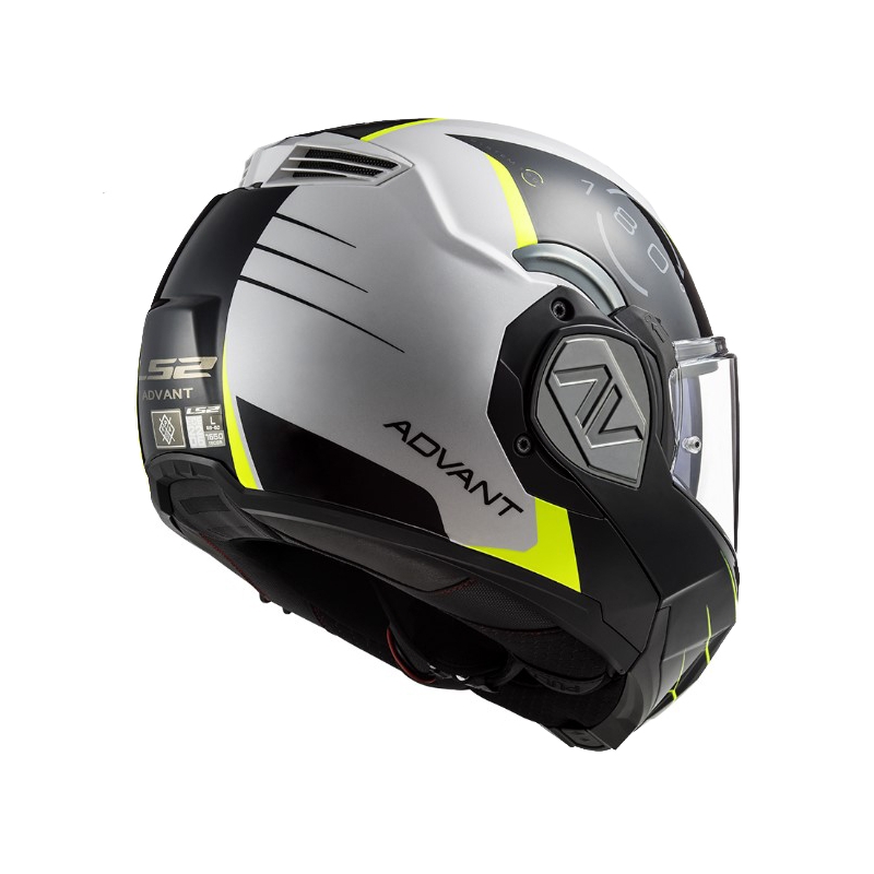 Casco moto ribaltabile LS2 FF906 Advant Codex 06 nero-bianco-giallo fluo