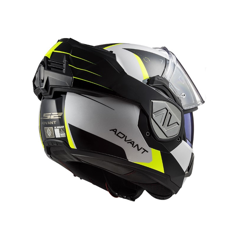 Casco moto ribaltabile LS2 FF906 Advant Codex 06 nero-bianco-giallo fluo