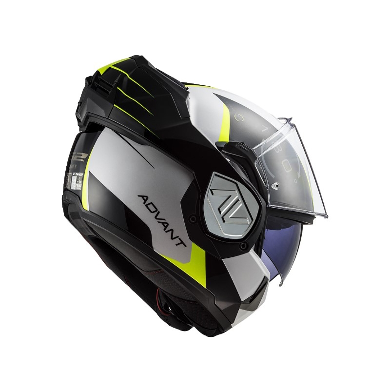 Casco moto ribaltabile LS2 FF906 Advant Codex 06 nero-bianco-giallo fluo