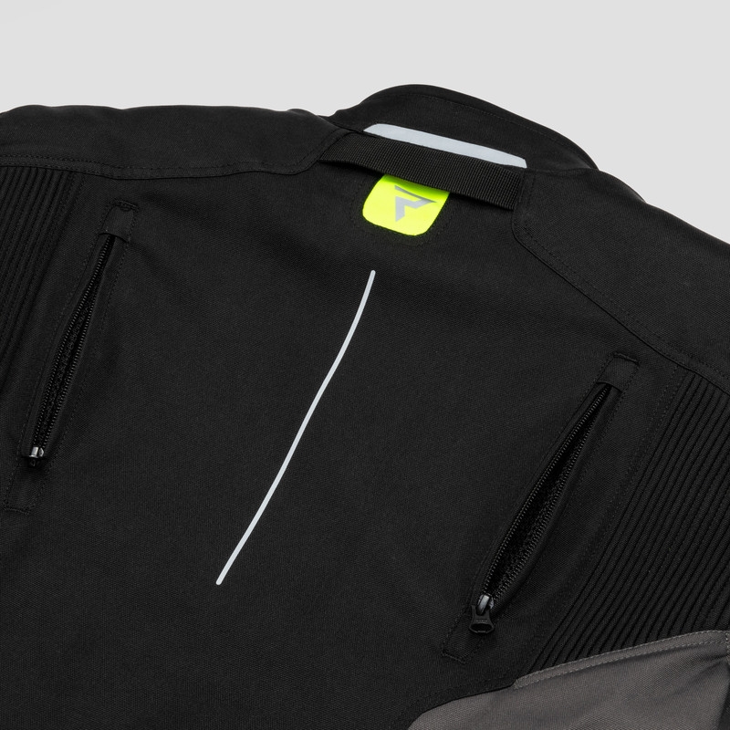 Giacca da moto Rebelhorn Spark nero-grigio-giallo fluo Saldi