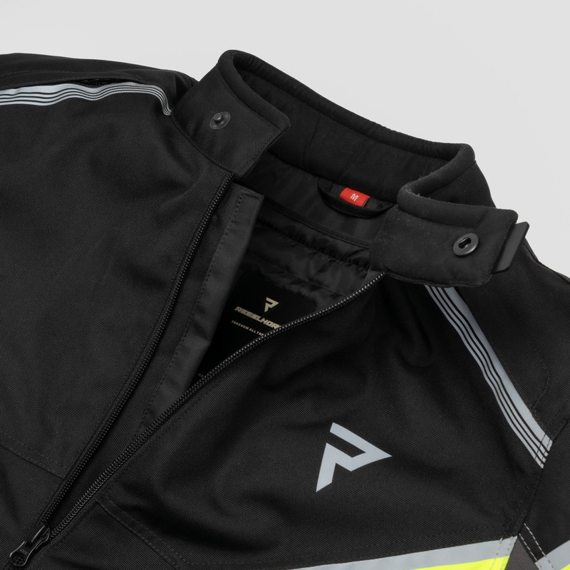 Giacca da moto Rebelhorn Spark nero-grigio-giallo fluo Saldi