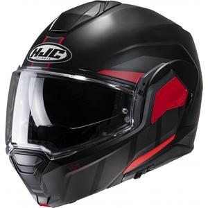 Casco moto apribile HJC i100 Beis MC1SF nero-rosso
