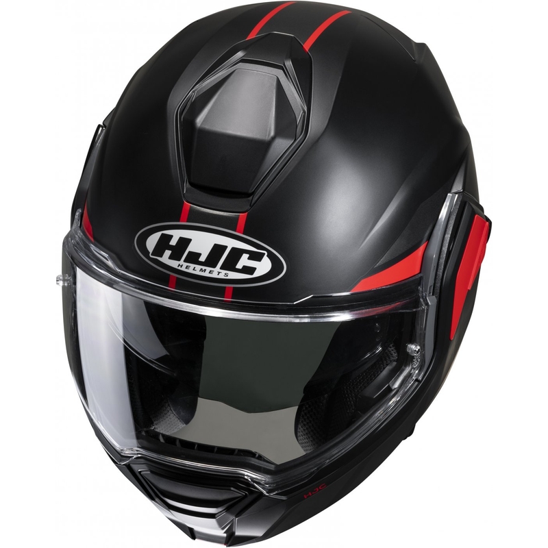 Casco moto apribile HJC i100 Beis MC1SF nero-rosso
