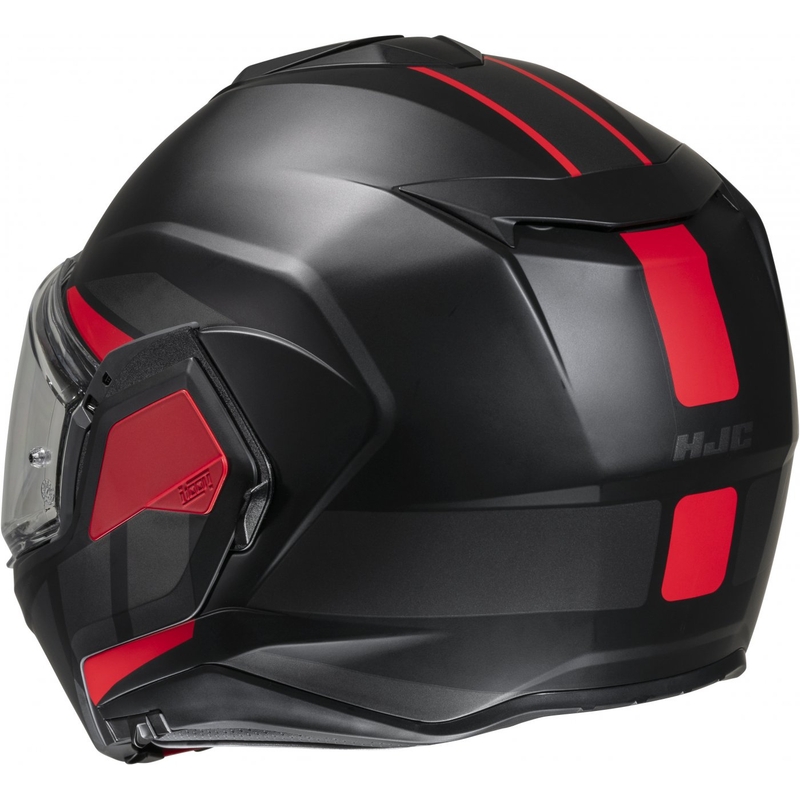 Casco moto apribile HJC i100 Beis MC1SF nero-rosso
